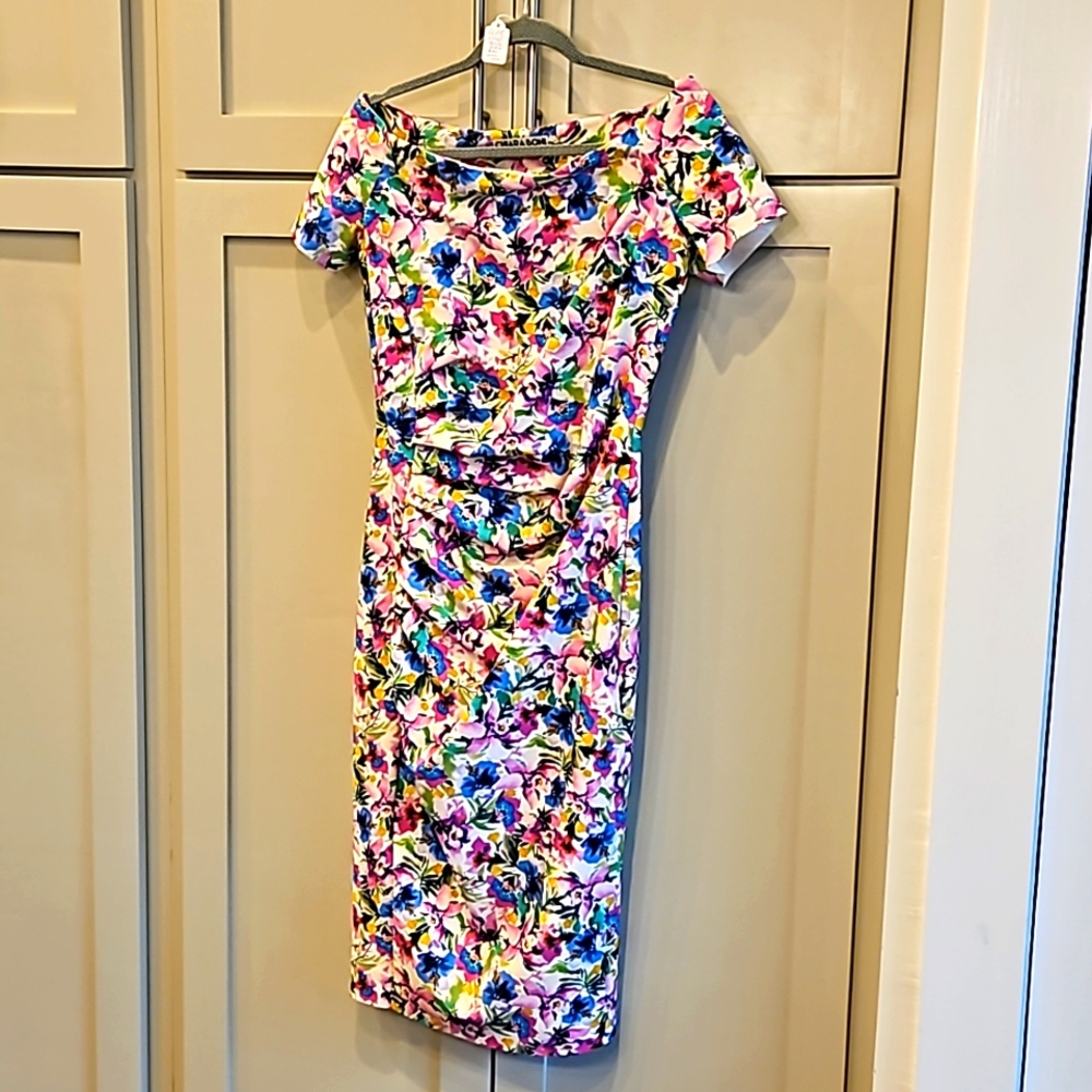 Chiara Boni le petite Robe fitted floral dress size 46 Excellent condition